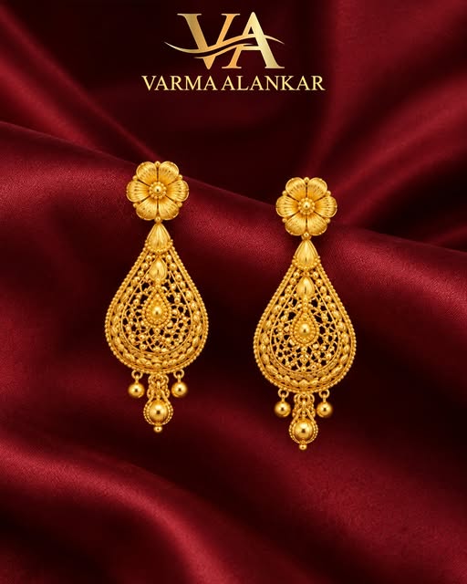 Gold Filigree Drop Earrings